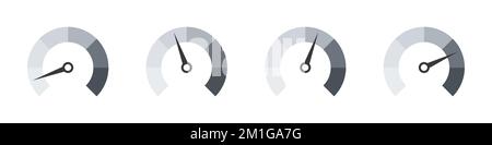 Set von Messskalen. Einfach Normal Hart. Skalierungsmaßstab Für Risikoanzeige. Vektordarstellung Stock Vektor