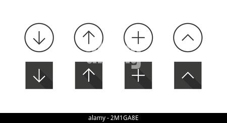 Pfeilvektorsymbole. Pfeile für Webdesign, Benutzeroberfläche und mehr. Vektordarstellung Stock Vektor