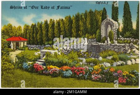 Schrein von 'Our Lady of Fatima', Carmel von entkalkten Karmelitenschwestern, Walker at Valley Avenues, N. W., Grand Rapids, Michigan , religiöse Einrichtungen, Tichnor Brothers Collection, Postkarten der Vereinigten Staaten Stockfoto