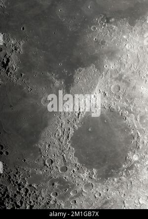 Lunar Oberflächendetails auf transparentem Hintergrund - 3D-Rendering - Karten der NASA Stockfoto