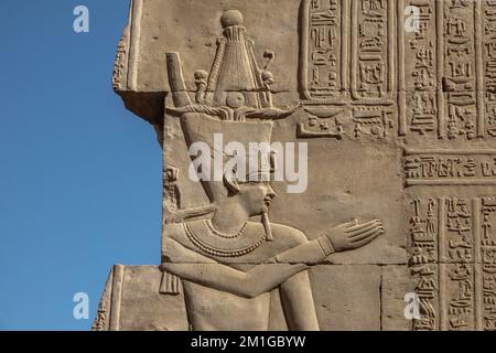 Der Tempel von Haroeris und Sobek in Kom Ombo im Niltal, Oberägypten Stockfoto