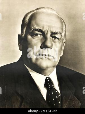 Friedrich Wilhelm Reinhold Pieck (1876-1960) war ein deutscher kommunistischer Politiker, der von 1946 bis 1950 Vorsitzender der Sozialistischen Partei der Einheit und von 1949 bis 1960 Präsident der Deutschen Demokratischen Republik war. Stockfoto
