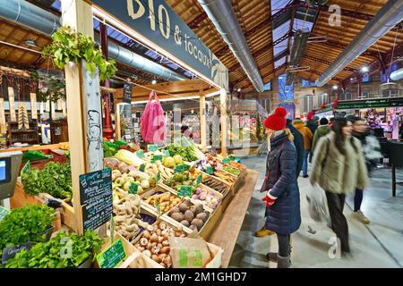 Covered Market of Colmar (Le Marché Couvert de Colmar) Colmar, Frankreich - Dezember 2022 Stockfoto