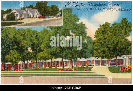 Travelers Court auf U. S. 301 & 25, Claxton, Georgia , Motels, Tichnor Brothers Collection, Postkarten der Vereinigten Staaten Stockfoto