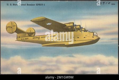 US Navy Patrouillenbomber XPB2Y-1, Bomber, Tichnor Brothers Collection, Postkarten der Vereinigten Staaten Stockfoto