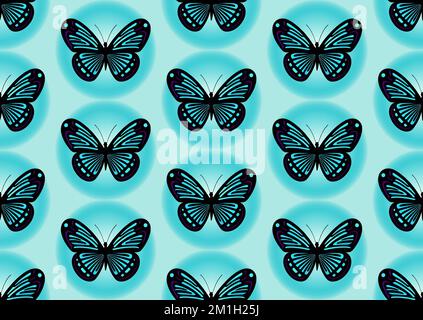 Wunderschöne bunten Schmetterlinge, nahtloses Muster, Vektorschmuck Stock Vektor