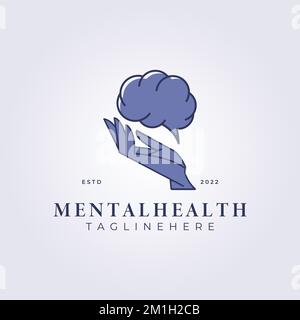 Ein Vektor der Logovorlage mentalHealth auf weißem Hintergrund Stock Vektor