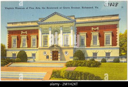 Virginia Museum of Fine Arts, The Boulevard at Grove Avenue, Richmond, Virginia , Galerien und Museen, Tichnor Brothers Collection, Postkarten der Vereinigten Staaten Stockfoto