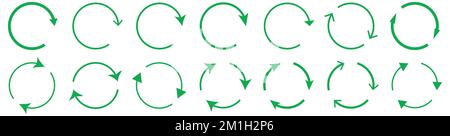 Grüner Pfeil Symbolsatz. Recycling-Symbol. Vektordarstellung isoliert auf weißem Hintergrund Stock Vektor