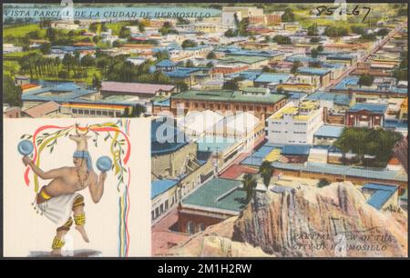 Vista Parcial de la ciudad de Hermosillo - Teilansicht der Stadt Hermosillo, Städte, Tichnor Brothers Collection, Postkarten der Vereinigten Staaten Stockfoto