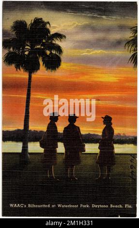WAACs in Waterfront Park, Daytona Beach, Florida, Militäranlagen, Tichnor Brothers Collection, Postkarten der Vereinigten Staaten Stockfoto