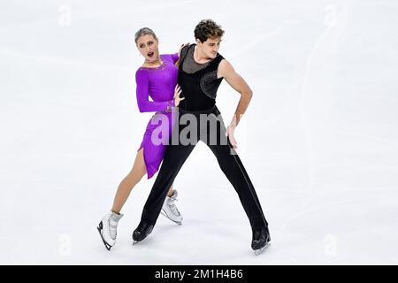 Turin, Italien. 09.. Dezember 2022. Turin, Dezember 8-11 2022, Italien Palavela ISU GRAN PRIX DES EISKUNSTLAUF-FINALES 2022 Ice Rhythm Dance Piper Gilles/Paul Poirier CAN (Foto: Tonello Abozzi/Pacific Press/Sipa USA) SIPA USA/Alamy Live News Stockfoto