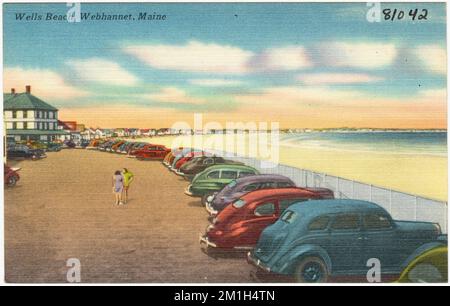 Wells Beach, Webhannet, Maine, Beaches, Tichnor Brothers Collection, Postkarten der Vereinigten Staaten Stockfoto