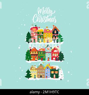 Blue Merry Christmas Konzept Stock Vektor