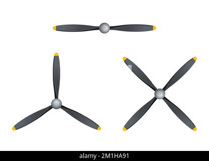 Flugzeug Blatt Propeller, Vektor Flugzeug Holz Motor Logo Symbol. Propellerlüfter für Flugzeuge Stock Vektor