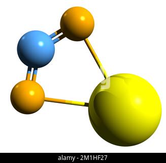 3D-Bild der Calciumcyanamid-Skelettformel - molekularchemische Struktur von Kalkstickstoff, isoliert auf weißem Hintergrund Stockfoto