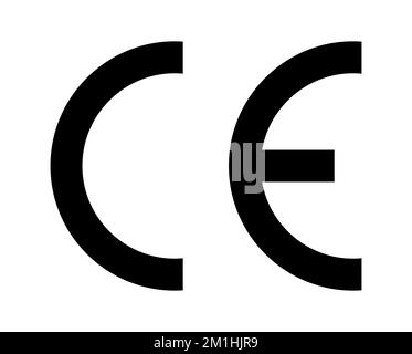 CE-Zeichen-Symbol, europäisches Zertifikat. CE-Logo Hersteller Produktzeichen europeene Label Quality Stock Vektor