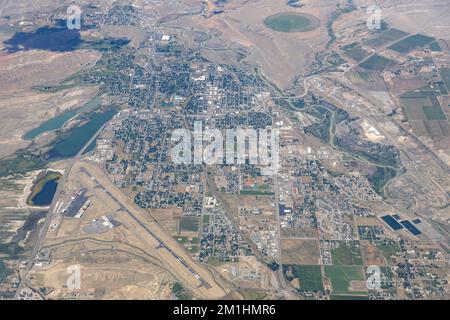 Luftaufnahme von Cody, Wyoming Stockfoto