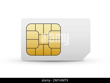 SIM-Kartenvektor Mobiltelefon-Symbol-Chip. Simcard isoliertes design mit 3D g/m2 Stock Vektor