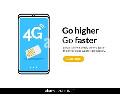 4g sim Card World Prepaid Internet GSM Telefon-Technologie. Simcard Satellite Global Network Stock Vektor
