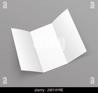 Broschüre Dreifachfaltiges, leeres Prospektmodell. Falten Sie das Flyer-Papier, und legen Sie es auf dreifach Stock Vektor
