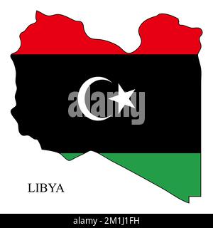 Libysche Kartenvektordarstellung. Weltwirtschaft. Berühmtes Land. Nordafrika. Afrika. Stock Vektor