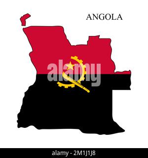 Darstellung des Angola-Kartenvektors. Weltwirtschaft. Berühmtes Land. Zentralafrika. Afrika. Stock Vektor