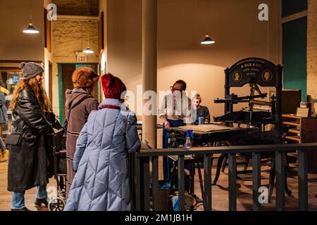 Oklahoma, DEZEMBER 10 2022 - Innenansicht des State Capitol Publishing Museum Stockfoto