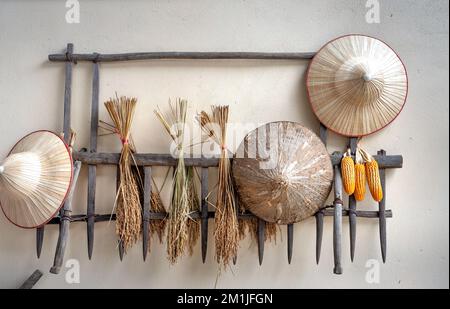 Bezirk BAC Son, Provinz lang Son, Vietnam - 11. November 2022: Sammlung von Arbeitsgeräten der ethnischen Minderheit Tay im Bezirk Bac Son, lang Son Stockfoto