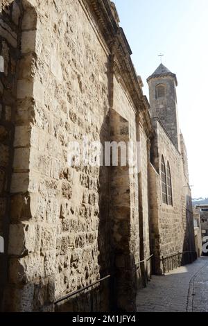Die Kirche der Verurteilung, Via Dolorosa, Altstadt von Jerusalem. Stockfoto