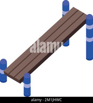 Isometrischer Vektor des Symbols für die Workout-Umgebung parken. Straßenstudio. Städtischer Sport Stock Vektor