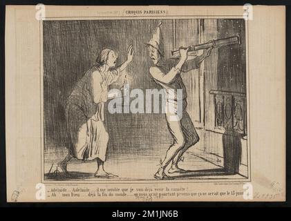 Adélaide...il me semble que je vois...la comète Honoré Daumier (1808-1879). Lithografien Stockfoto