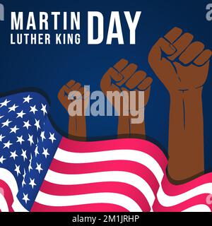 Flaches Design martin luther King Day. MLK Tag flaches Design mit Hand Illustration. vektor-Design Stock Vektor