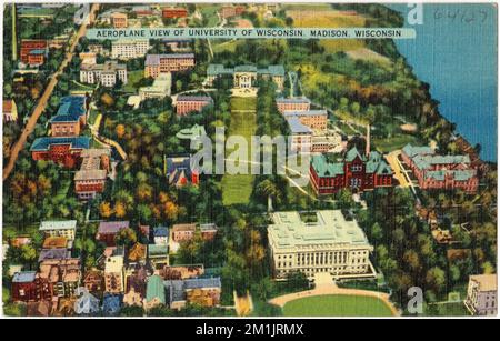 Blick auf die University of Wisconsin, Madison, Wisconsin, Universitäten und Hochschulen, Tichnor Brothers Collection, Postkarten der Vereinigten Staaten Stockfoto