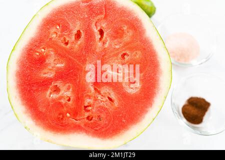 Chili Limette Wassermelone knallt Stockfoto