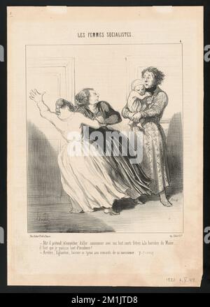 - Nein. Il prétend m'empêcher d'aller communier avec.... Honoré Daumier (1808-1879). Lithografien Stockfoto