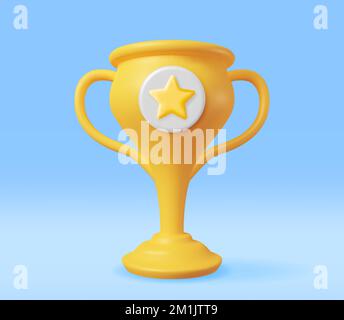 3D Goldener Champion – Trophäe isoliert. Stock Vektor