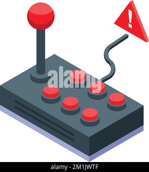 Joystick-Fehlersymbol isometrischer Vektor. Verbindung unterbrochen. 404 Fehler Stock Vektor