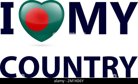 Herz mit Bangladesch Flaggenfarben. Ich liebe mein Land - Bangladesch Stock Vektor