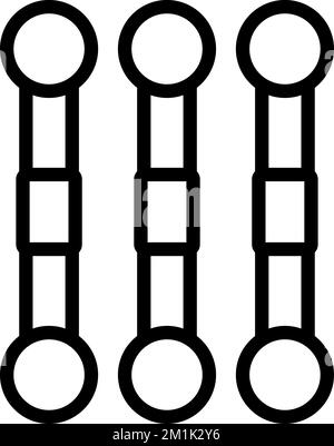 Ohrenschmalz-Abstrichbesteck-Symbolkontur-Vektor. Ohrenschützer aus Baumwolle. Steriler Pick Stock Vektor