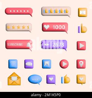 3D Überprüfung des SMM-Konzepts. Webbanner für digitale Marketingkampagne, Ankündigungen und Werbeaktionen. Darstellung der Vektordarstellung Stock Vektor