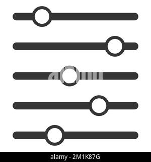 Sound-Equalizer-Musik, Icon-Mixer-Equalizer, schwarzes Steuerlogo für den Switcher Stock Vektor