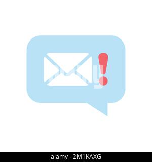 Nachrichtensymbol, E-Mail, Umschlag, sms-Symboldesign. vektordarstellung auf weiß isoliert. Nachricht nicht zugestellt Stock Vektor
