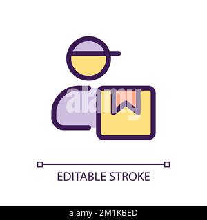 Courier Pixel Perfect RGB-Farb-ui-Symbol Stock Vektor