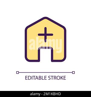 Fügen Sie das benutzeroberflächensymbol für Adresspixel Perfect RGB-Farbe hinzu Stock Vektor