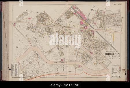 Atlas of Dorchester, West Roxbury und Brighton, Boston : Plate 36 , Real Property, Massachusetts, Boston, Maps, Grundbesitzer, Massachusetts, Boston, Karten, Allston Boston, Mass., Karten Norman B. Leventhal Map Center Collection Stockfoto