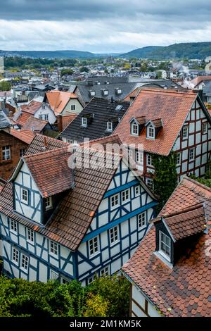 Traditionelle Häuser In Der Stadt Marburg, Bezirk Marburg-Biedenkopf, Deutschland. Stockfoto