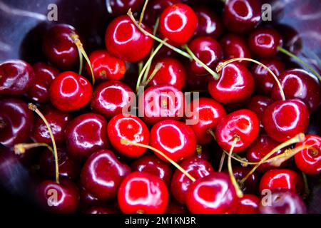 Kirschen aus biologischem Anbau Stockfoto