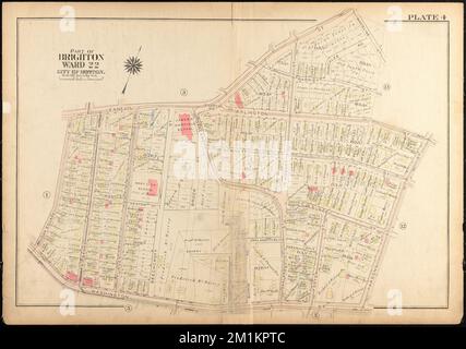 Atlas of the City of Boston, Brighton : Plate 4 , Boston Mass., Maps, Real Property, Massachusetts, Boston, Landkarten, Grundbesitzer, Massachusetts, Boston, Karten, Brighton Boston, Mass., Karten Norman B. Leventhal Map Center Collection Stockfoto