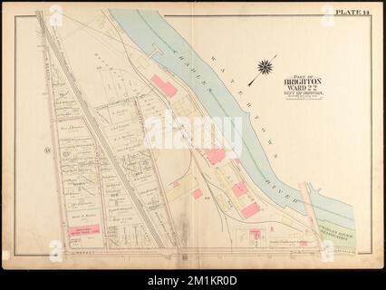 Atlas of the City of Boston, Brighton : Plate 14 , Boston Mass., Maps, Real Property, Massachusetts, Boston, Landkarten, Grundbesitzer, Massachusetts, Boston, Karten, Allston Boston, Mass., Karten Norman B. Leventhal Map Center Collection Stockfoto